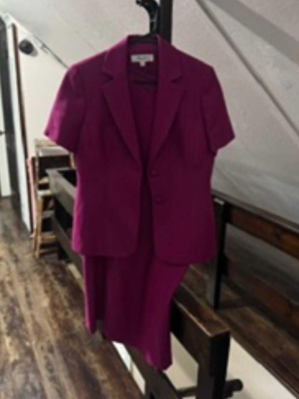 Jones Studio 2-Piece Berry Knee-Length Dress Suit | Blazer (10) & Dress (12)